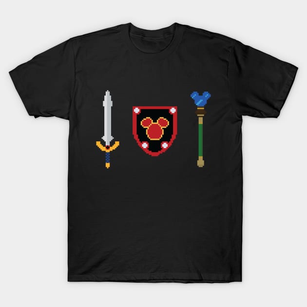 Kingdom Hearts Dream Weapons Pixel Art T-Shirt by inotyler